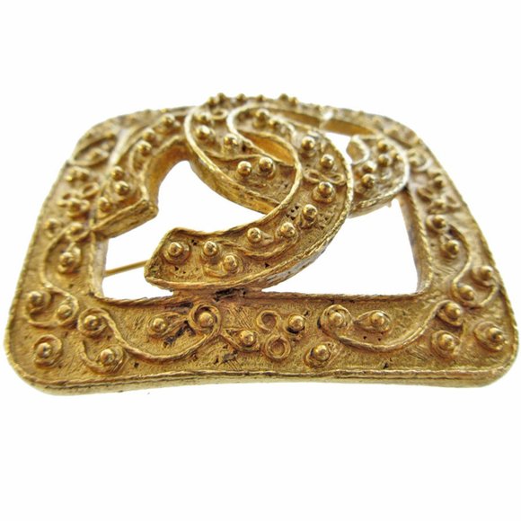 CHANEL Brooch Coco Mark Gold Metal s0445a ⭐ - Picture 3 of 5
